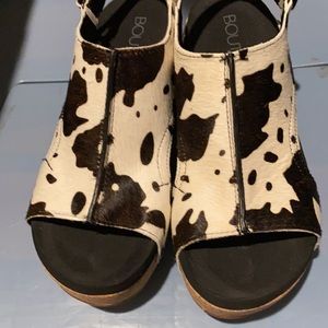 Cow print heels